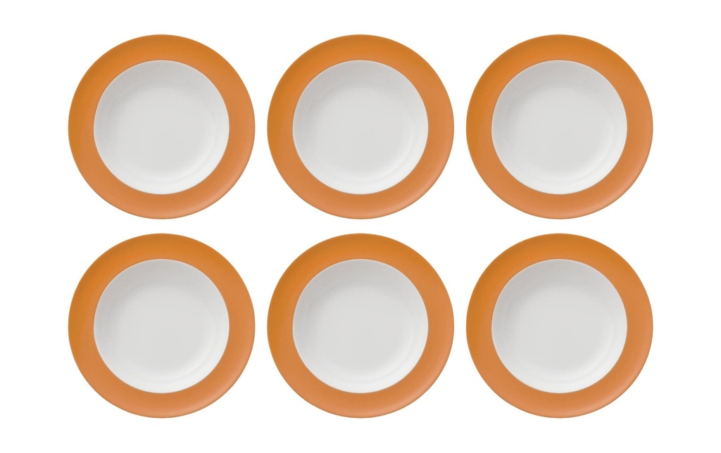 THOMAS Assiette de soupe et de pâtes Sunny Day 6 Pièce/s,Orange, 23 cm