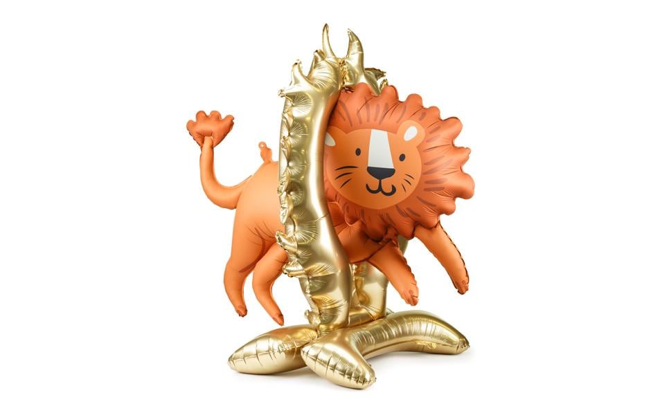 Partydeco Ballon en aluminium Lion, Orange, 62 x 97 cm, 1 pièce