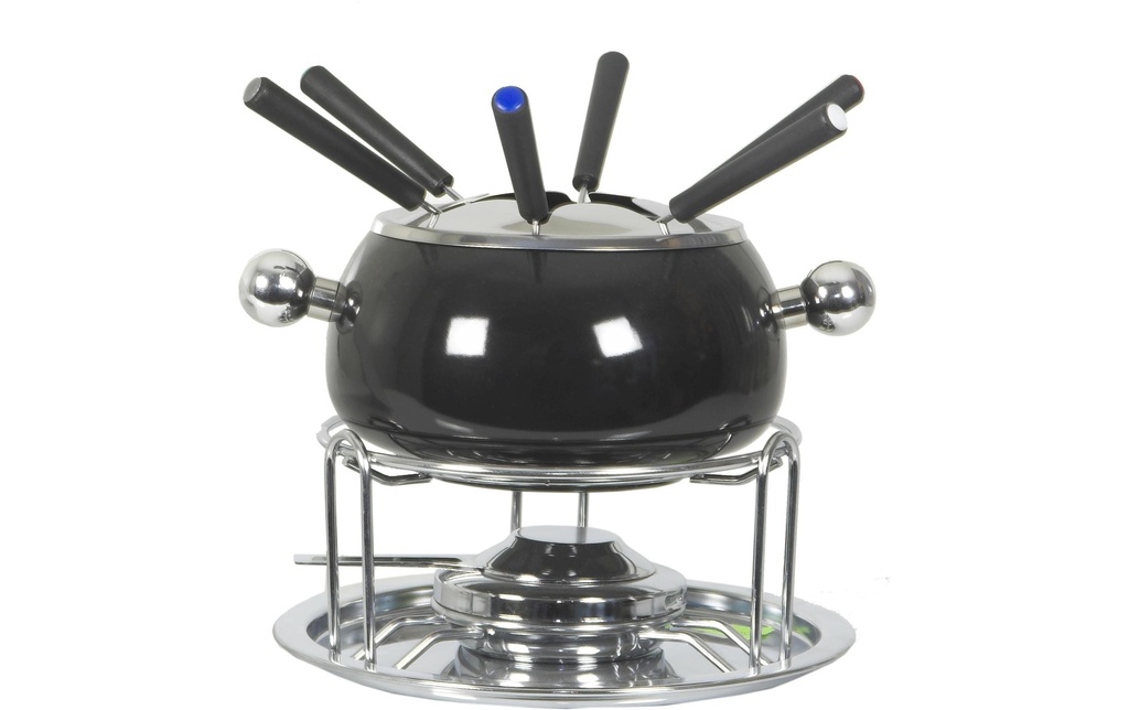 Nouvel Service à fondue à la viande Noir 9 Pièce/s, Noir/Argenté
