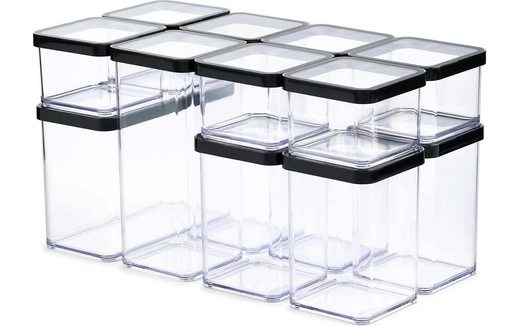 Rotho Set Premium boîtes 12 pcs. Loft 12 l, Noir