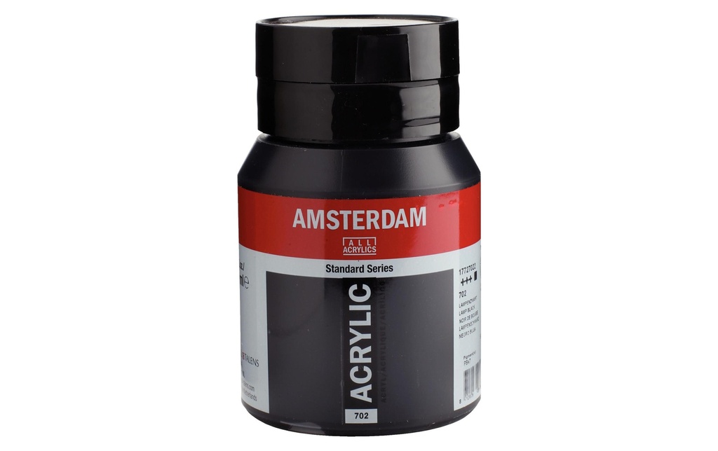 Amsterdam Peinture acrylique Standard 702 Lampe noire opaque, 500 ml