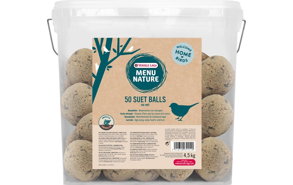 Versele Laga Nourriture d’hiver pour oiseaux Boules de mésanges sans filet, 50 x 90 g