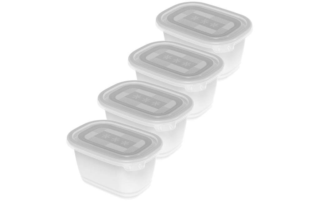 Rotho Récipients à provisions Freeze 4 pièces, 0.75 l, Transparent