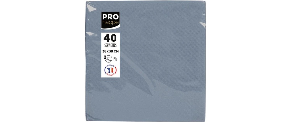 PRO nappe Serviettes en papier Gris 38 cm x 38 cm, 40 Pièce/s