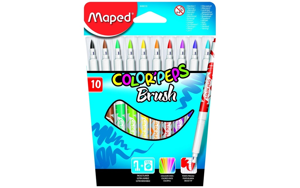 maped Crayon feutre Brush 10 pièces
