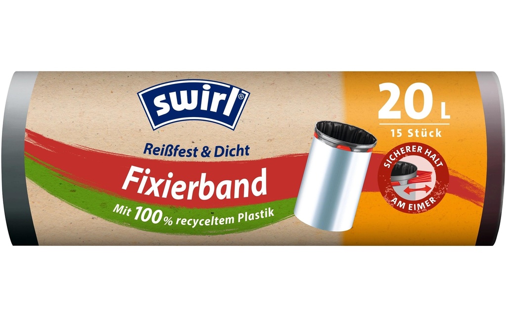 Swirl Sacs poubelle avec bande de fixation 20 l, 15 Pièce/s