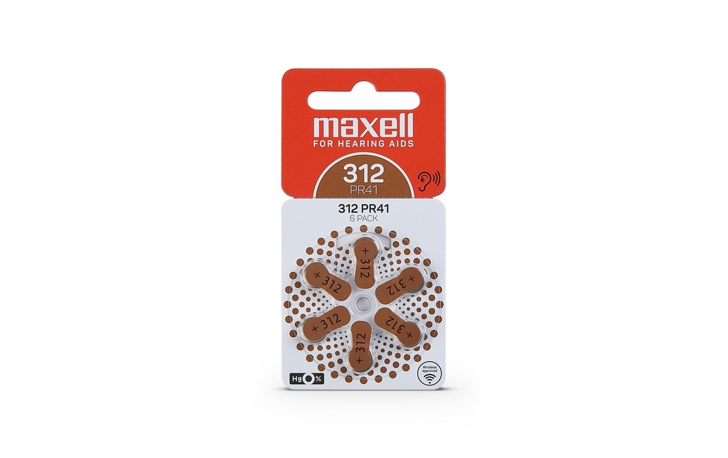 Maxell Europe LTD. Pile pour Appareils auditif PR41-312 , 6 Pièce/s