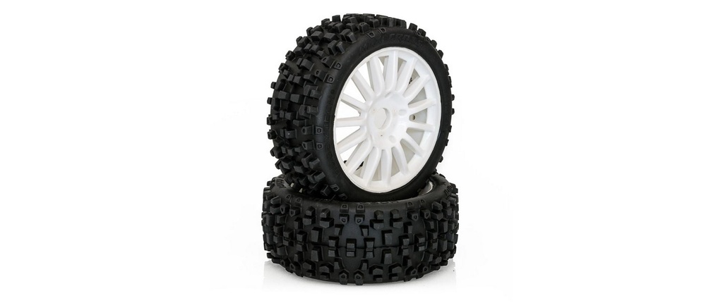 Hobbytech Roues complètes MAXI CROSS Buggy Blanc, 1:8