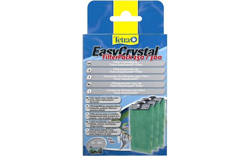 Tetra Filtre EasyCrystal sans charbon actif, 3 pièces