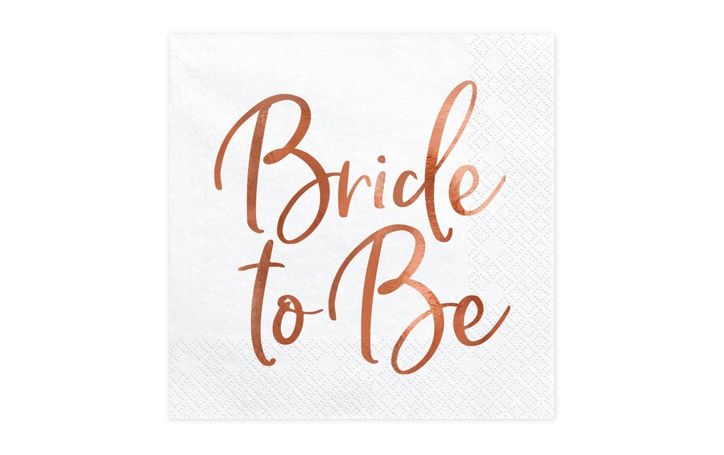 Partydeco Serviettes en papier Bride to be 33 cm x 33 cm, 20 Pièce/s