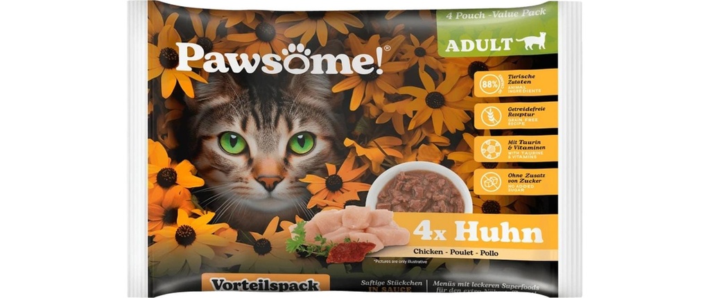 Pawsome Cat Superfood Adult poulet 4 x 85 g