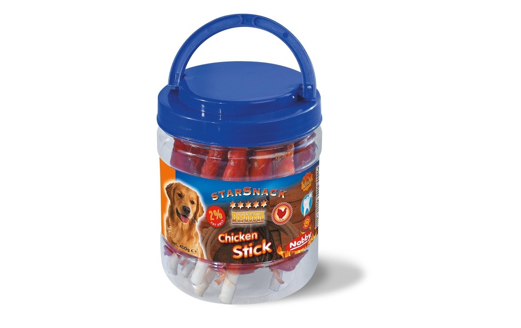 Nobby Produit à mâcher  StarSnack Barbecue Chicken Stick boîte, 450 g