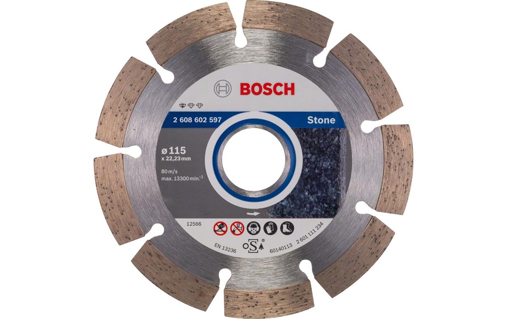 Bosch Professional Disque à tronçonner diamanté Standard for Stone, 115 x 1.6 x 10 mm