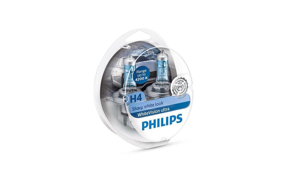 Philips Automotive H4 WhiteVision ultra Voiture de tourisme