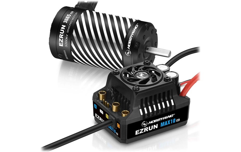 Hobbywing Kits d’entraînement sans brosse Ezrun MAX10 G2 140A Combo 3200 kV