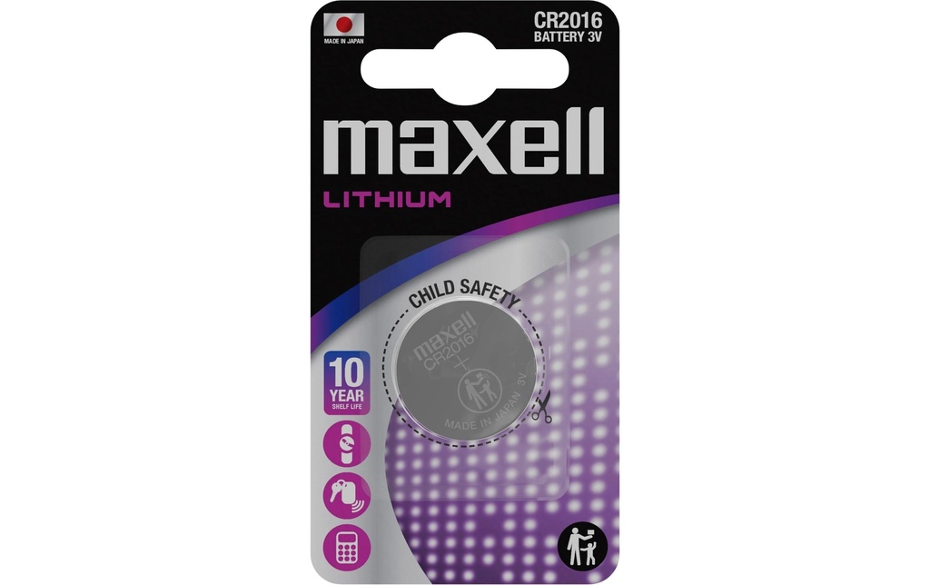 Maxell Europe LTD. Pile bouton CR2016 , 1 Pièce/s