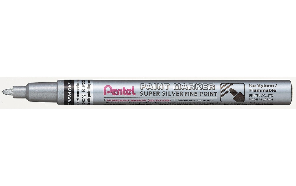 pentel Marqueur indélébile Paint 1.5 mm, Argent métallique