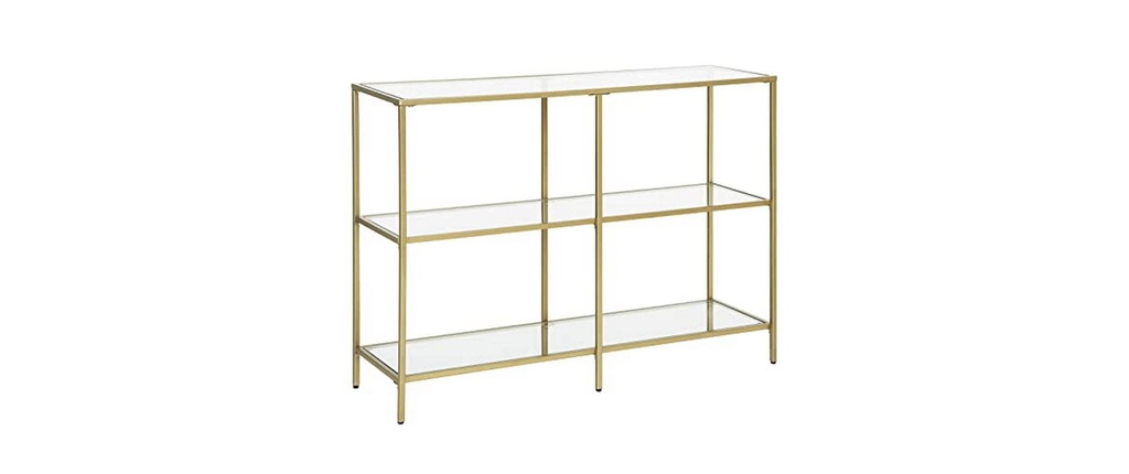 VASAGLE Table console 100 x 30 x 73 cm, Doré
