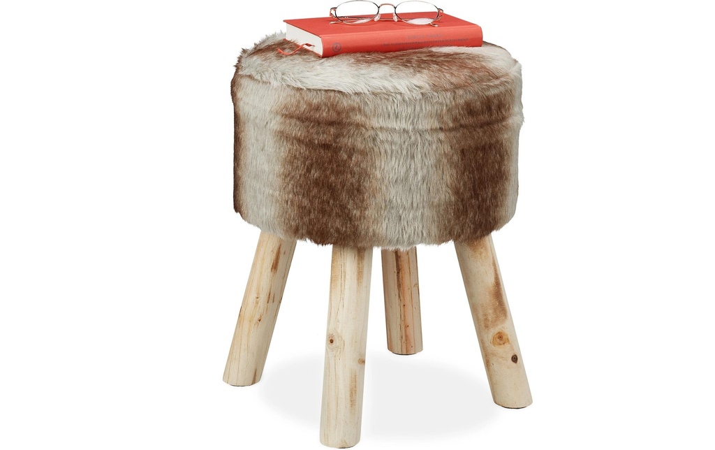 relaxdays Tabouret 42 x 33 cm, marron/gris