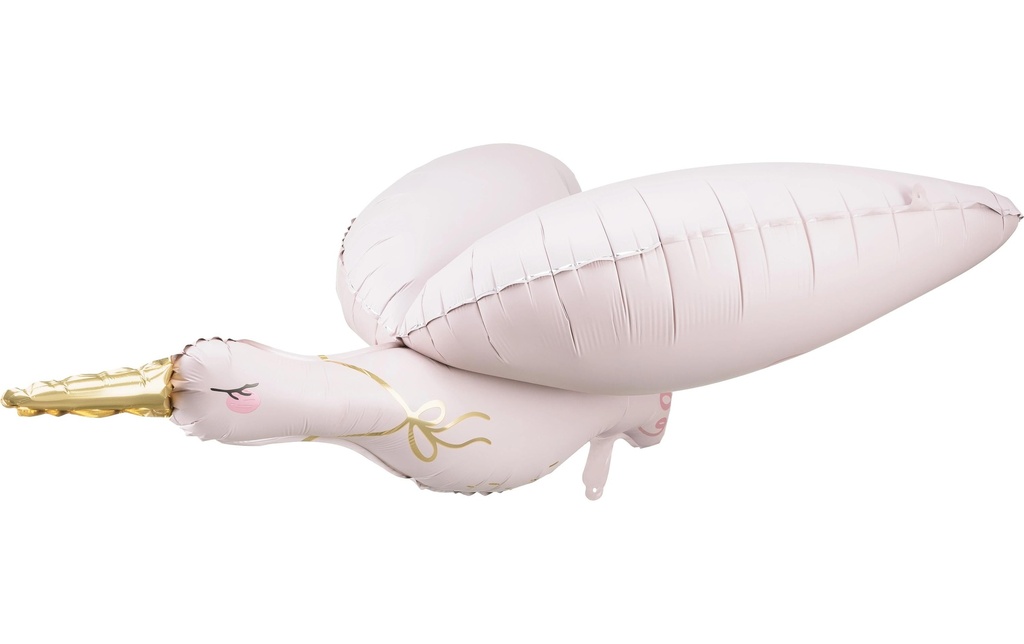Partydeco Ballon en aluminium Storch 103 x 60 cm, Rose pâle