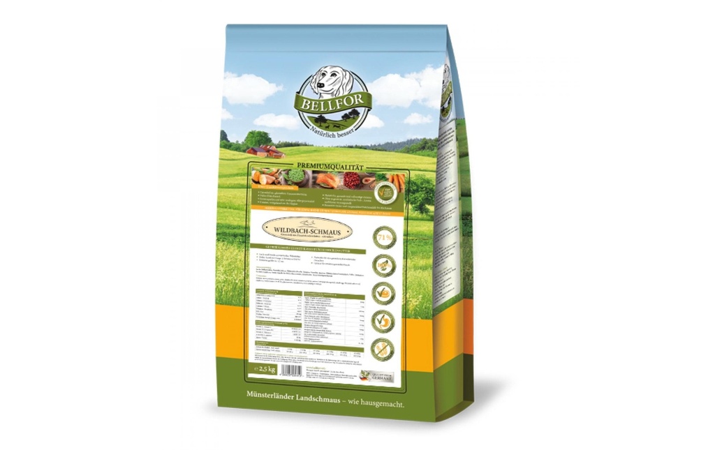 Bellfor Alimentation sèche Spectacle du torrent Saumon sauvage & truite de rivière,2.5kg