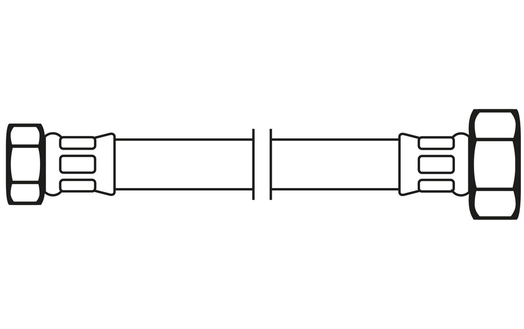Flexo Tuyau de raccordement DN8 IG x IG 3/8 x 1/2 / 20 cm