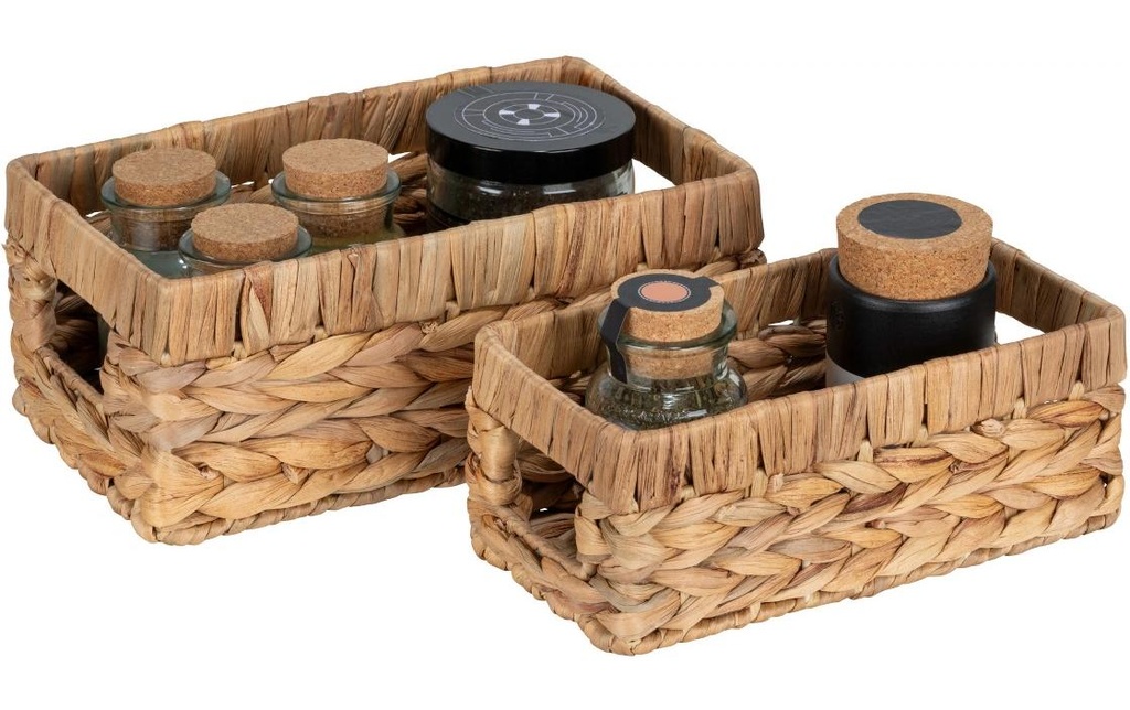 Wenko Panier de rangement Cynthia, lot de 2 Nature