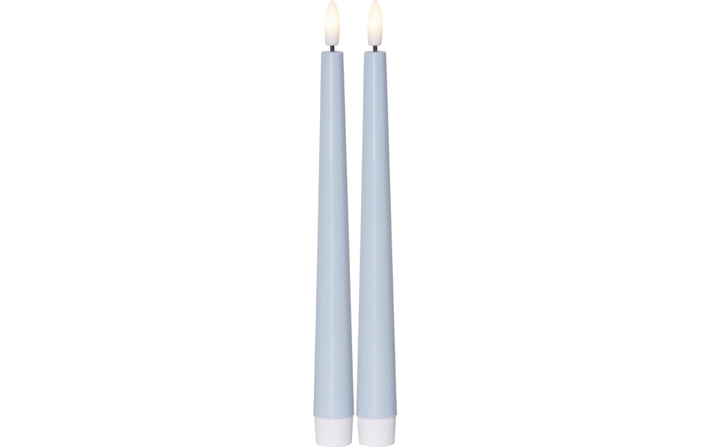 Star Trading Set de bougies LED sur tige Dinner Candy 2 pack, Blanc chaud – bleu