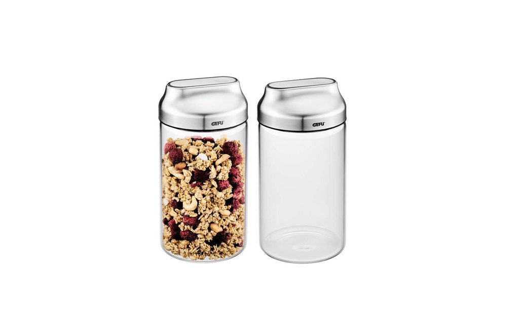 GEFU Boîte à provisions Kippo 2 x 1 l, Clair
