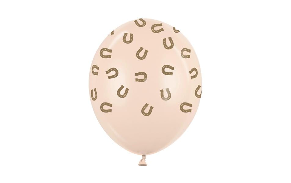 Partydeco Ballon de baudruche Fer à cheval, Pastel, 30 cm, 6 pièces