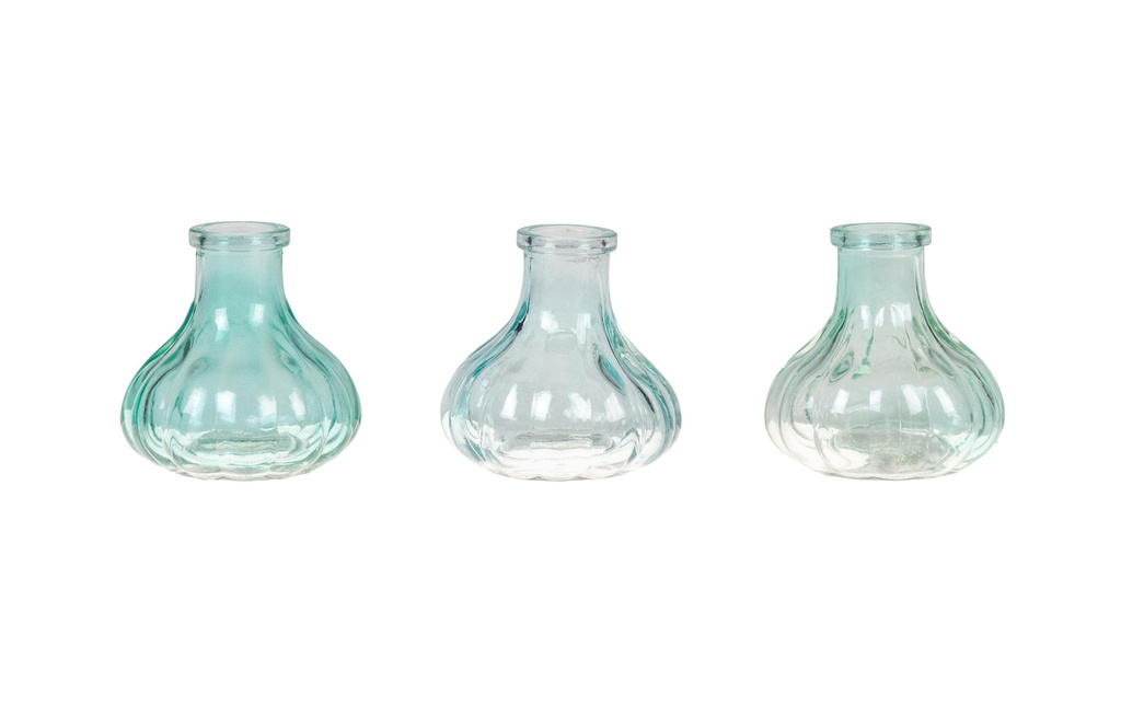 CHALET Ensemble de vases Stripes 3 pièces, 7 cm, Bleu