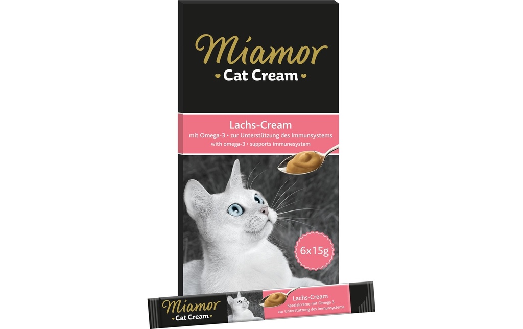 Miamor Collation pour chat Crème de saumon, 6 x 15 g