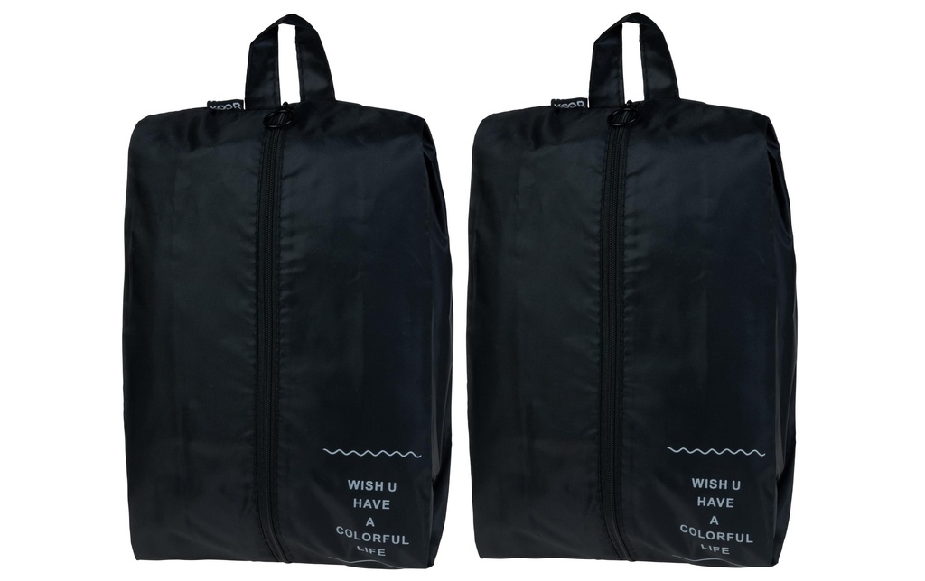 KOOR Sac à chaussures Reesa, pack de 2, noir