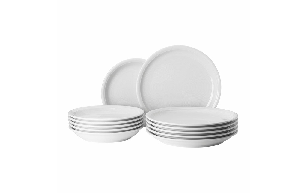 THOMAS Set d’assiettes Trend 12 pièces, Blanc