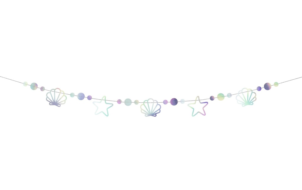 Partydeco Guirlande Sirène 1.65 m, Multicolore