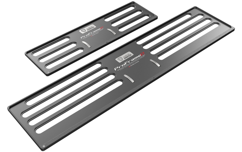 GREY SHEEP. Kits de Supports de plaque d’immatriculation ProFrame 2, Véhicule long Dark Knight Black