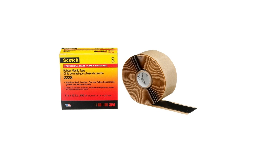 Scotch Ruban adhésif Rubber Mastic 25 mm x 3 m, Noir