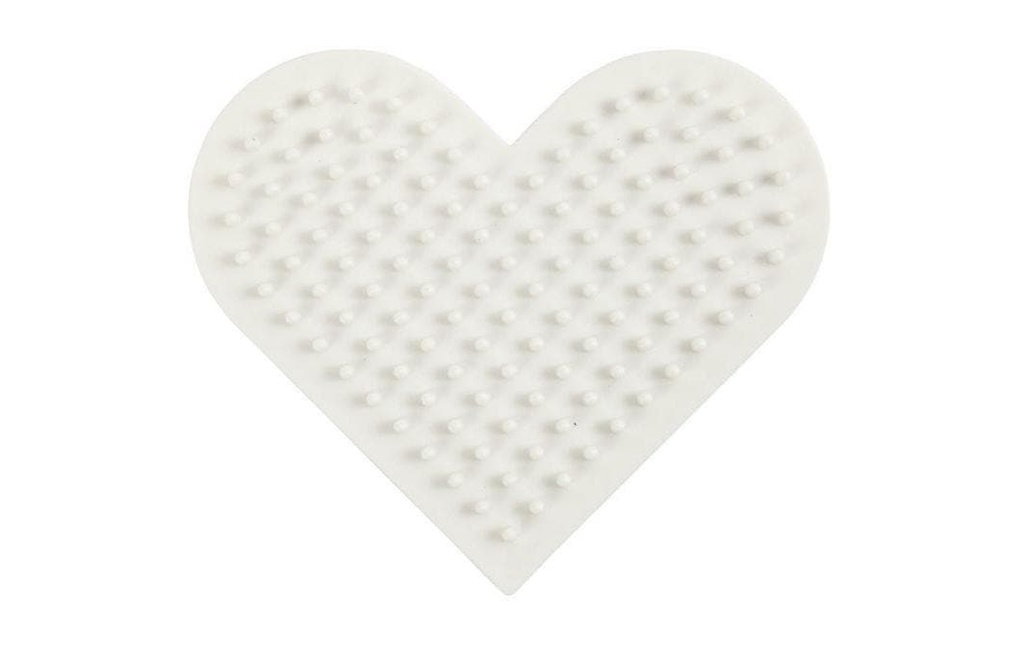 Creativ Company Plaques pour perles à repasser Cœur de Nabbi Blanc