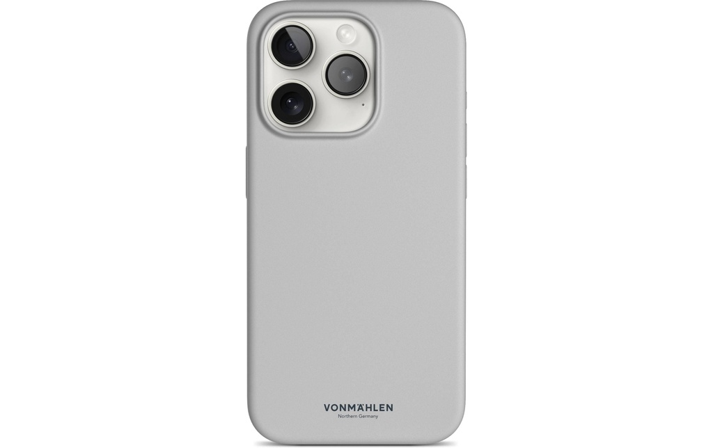 Vonmählen Coque arrière Eco Silicone iPhone 15 Pro Light Gray