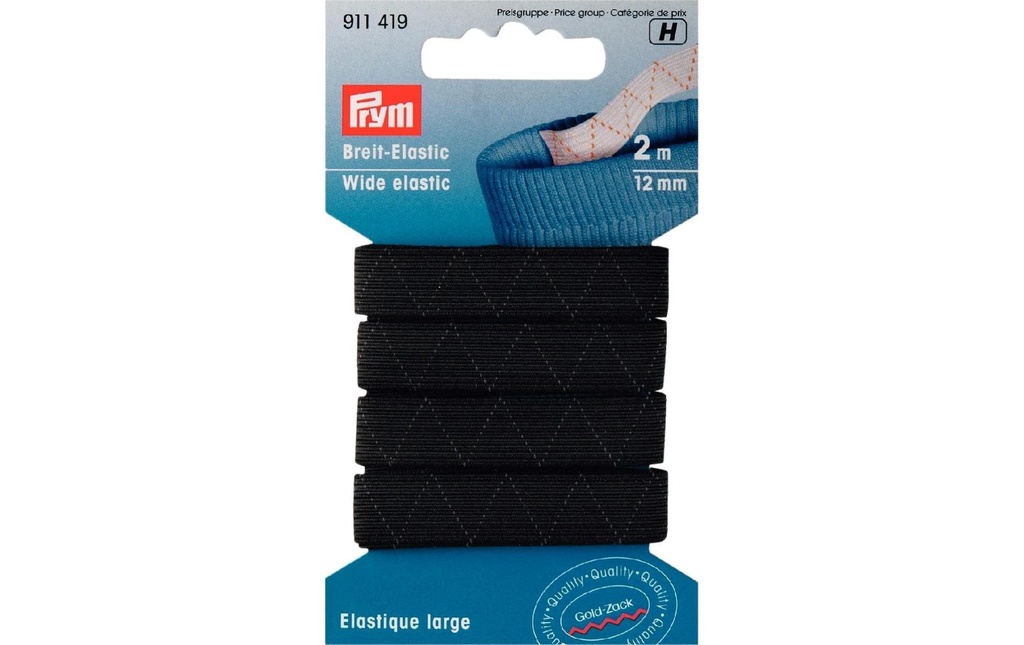 Prym Bande élastique Standard 12 mm, Noir