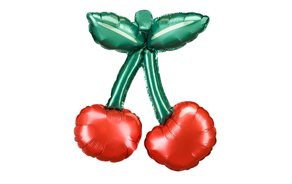 Partydeco Ballon en aluminium cerises, Vert / rouge, 28 x 31 cm, 3 pièces