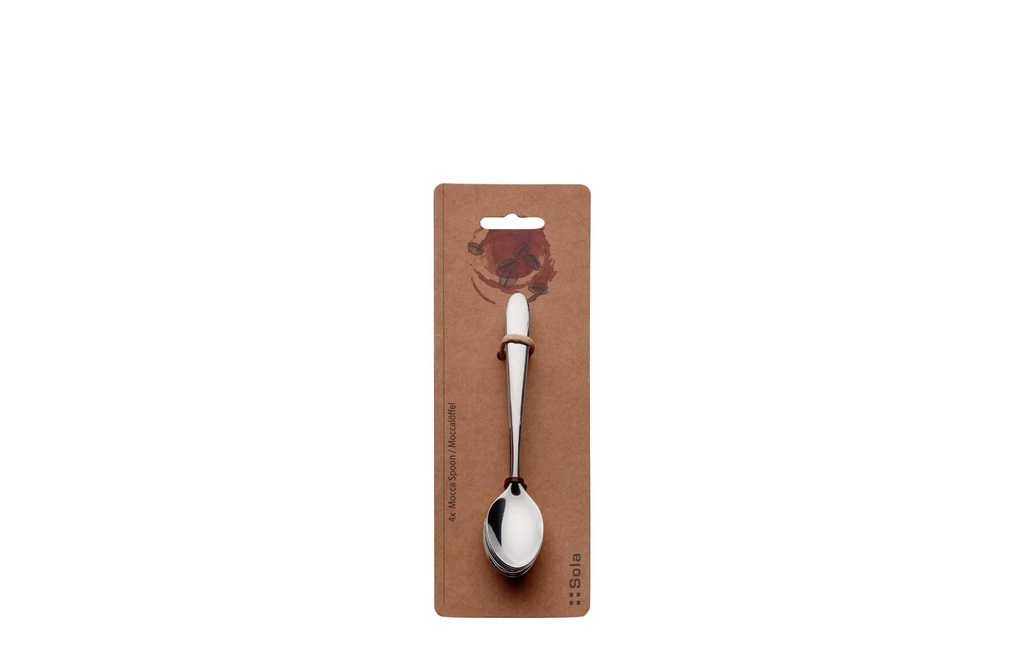 Sola Cuillère à café Basic Alpha, poli, 4 pièces