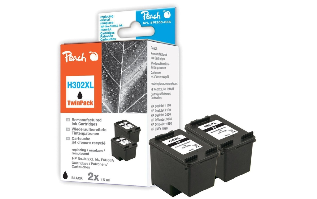 Peach Kits d’encre HP Nr. 302XL (F6U68A)
