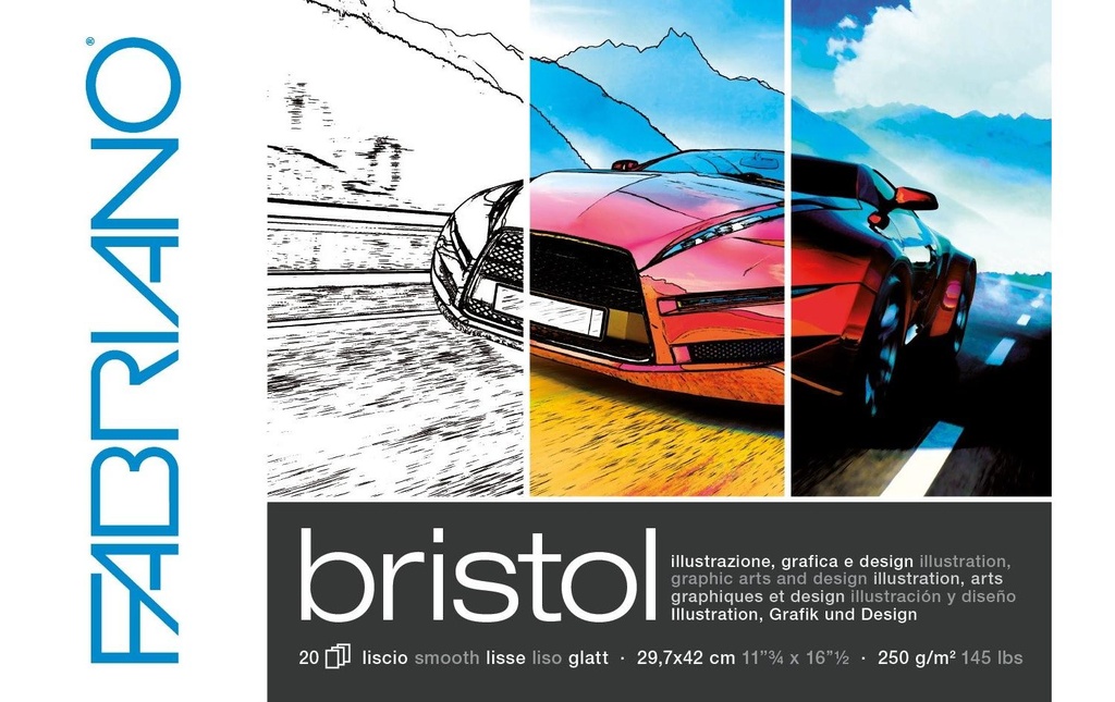 Fabriano Bloc à dessin Bristol A3, 20 feuilles