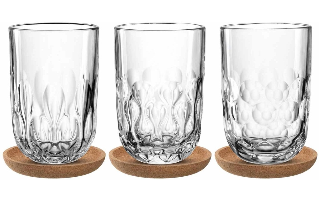 LEONARDO Verre à cappuccino Gocce avec soucoupe 380 ml, Transparent