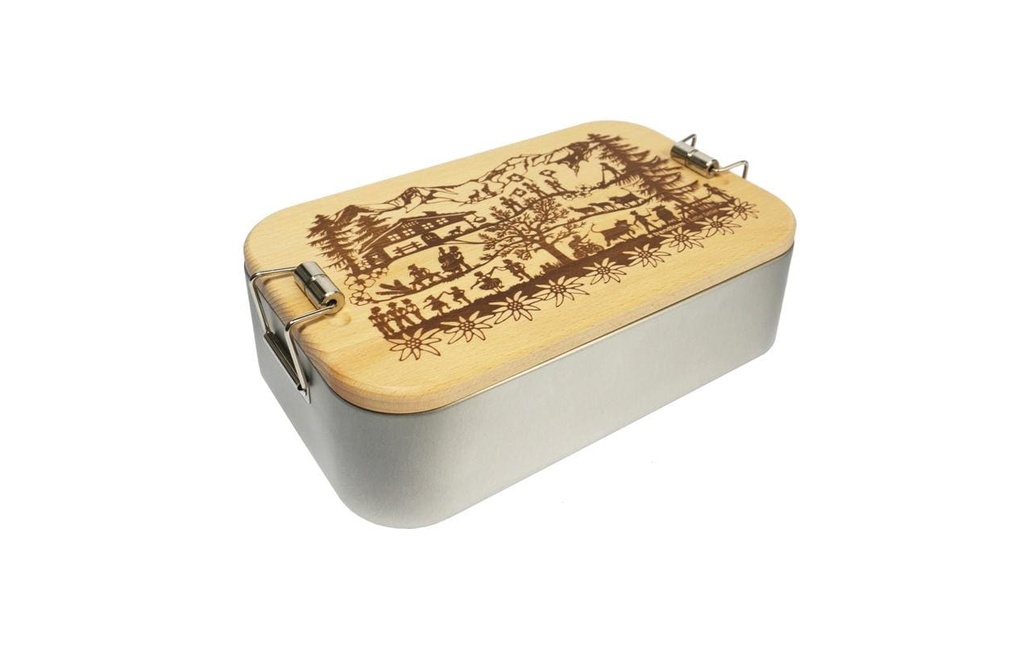 Trendform Boîte casse-croûte Métal Swiss Tradition brun, argent