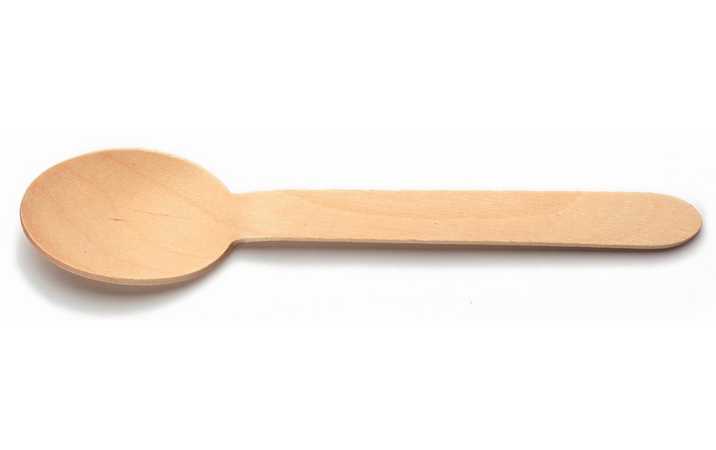 Sier Cuillères jetables cuillère en bois 100 Pièce/s Brun clair