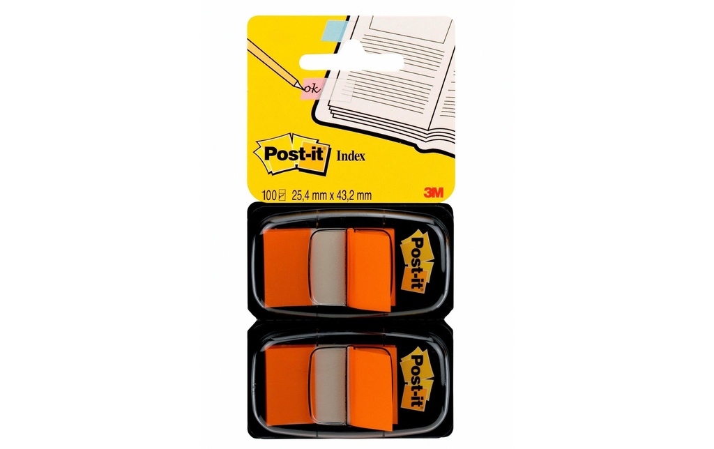 Post-it Marque-page Post-it Index 680-B2 Orange, 2 pièces