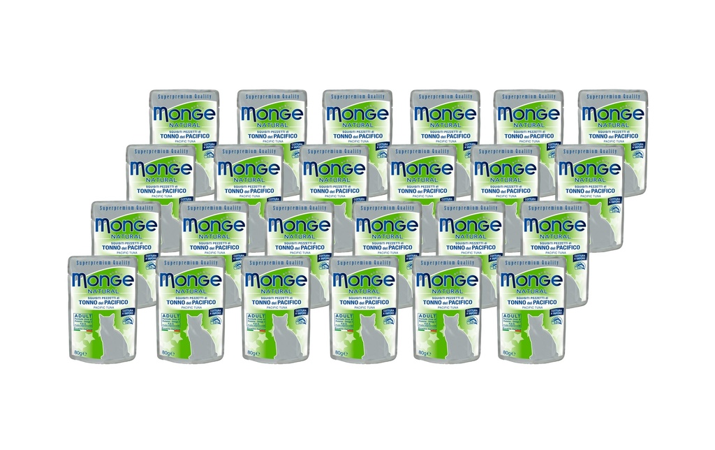 Monge Alimentation humide Natural Adult, thon du Pacifique, 24 x 80 g