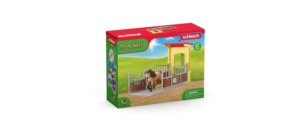 Schleich Ensemble de pions Farm World Box poney avec étalon cheval islandais
